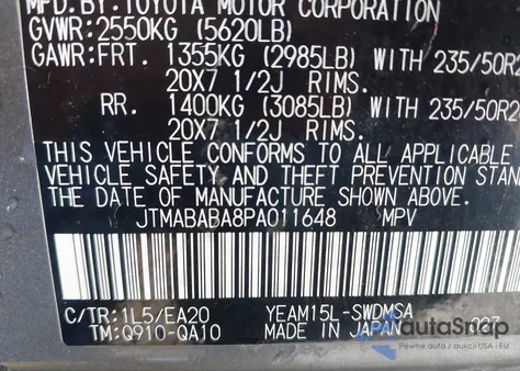 2023 Subaru Solterra Limited z USA, uszkodzony, nr VIN JTMABABA8PA011648